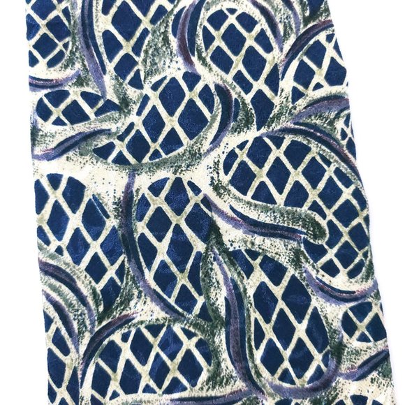 Alberto Zerra Rome New York Men Necktie Blue Geometric 59x3.75 - NWOT - Picture 2 of 5